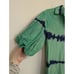 WKND WYFR Frock It Dress Mini Drop Waist Puff Sleeve Preppy Tie Dye Green Blue S