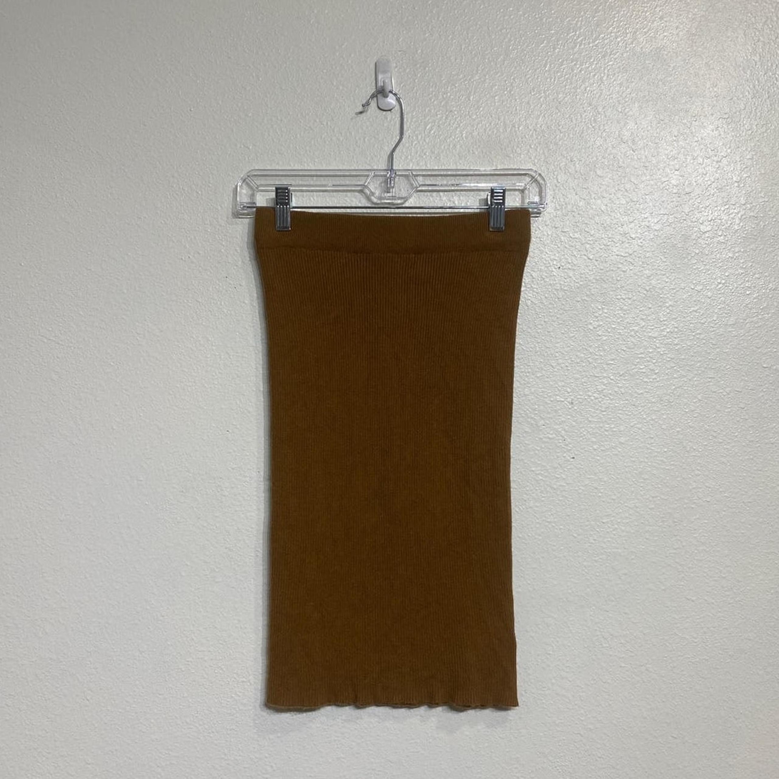 Double Zero Camel Ribbed Midi Bodycon Skirt Sz S