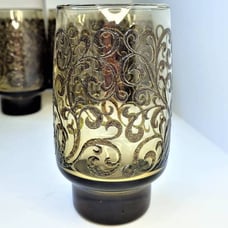 Vintage Libbey Empire Scroll Prado 2 A Pair Collins Stacking Glasses Drinkware