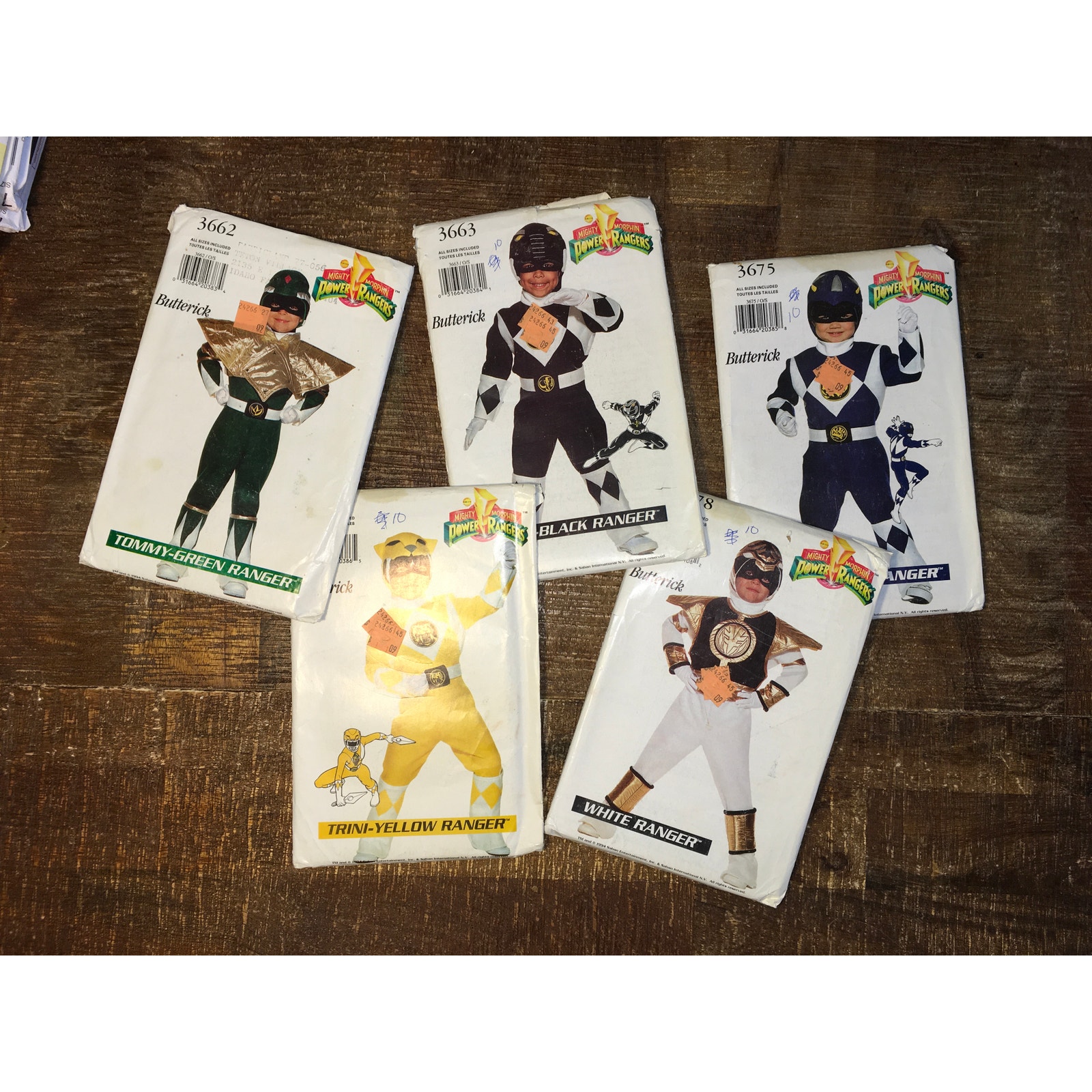 Butterick Sewing Patterns Vintage 90s Kids Costume Power Rangers 4-14 UNCUT