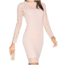 Alexander Wang Long Sleeve Street Style Pink Perforated Mini Dress Size XS