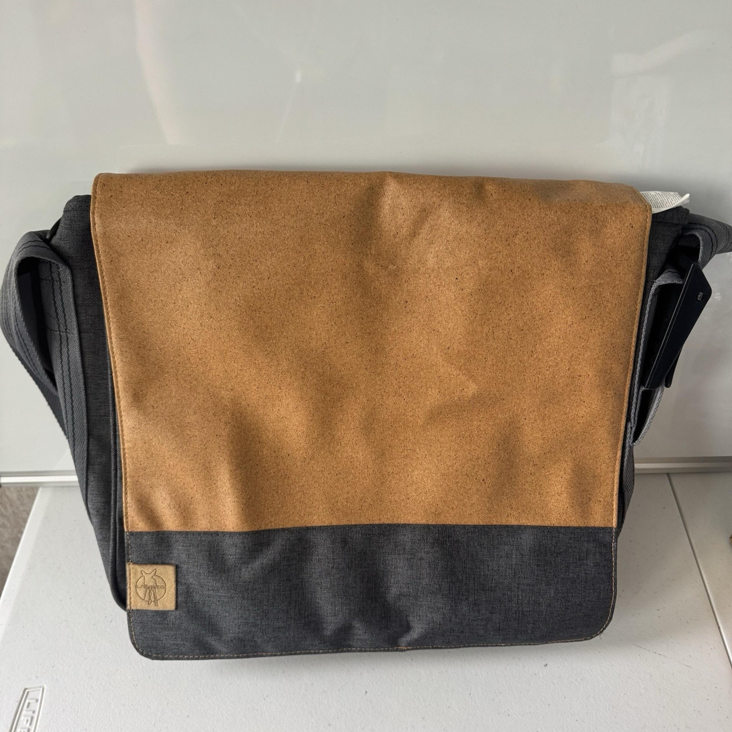 Lassig Messenger Bag Men’s Baby Bag Laptop Size Work Bag Dark Gray Heavy Duty