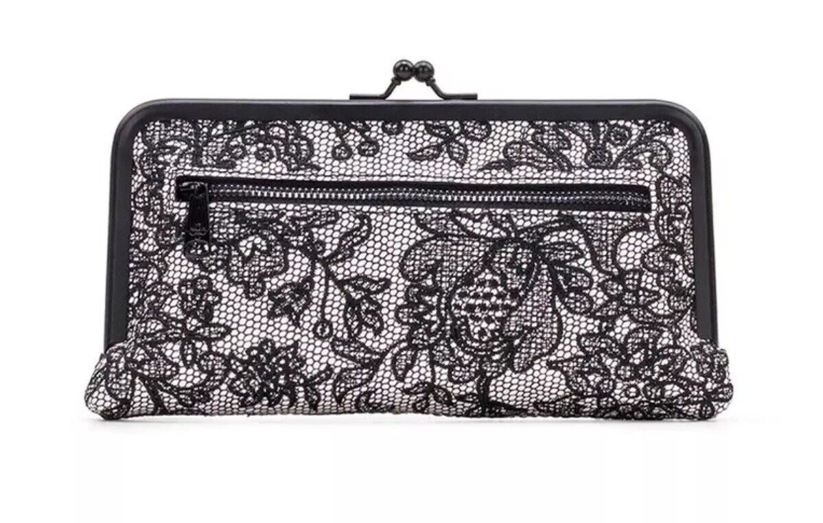Patricia Nash Chantilly Lace Everly Wallet White / Black Floral Print NWT