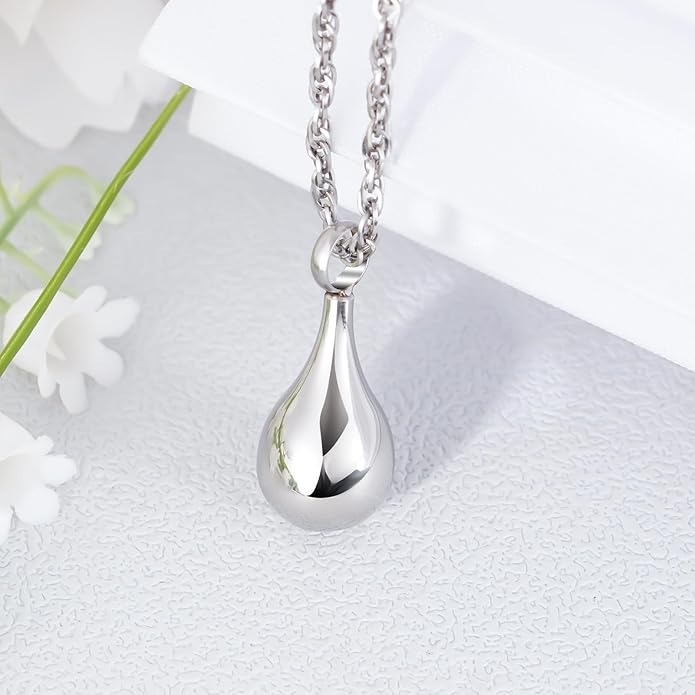 Teardrop Urn Necklace for Ashes Memorial Cremation Jewelry