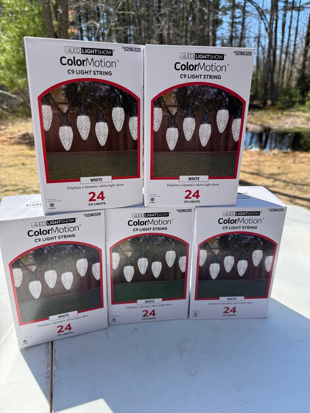 Gemmy LED Lightshow Color Motion C9 Light String White 5 boxes !!!!