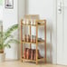 Bamboo Shoe Rack Organizer with Handles, Adjustable 3-Tier Shoe Shelf