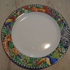 (4)- Vintage Sakura Ultra Porcelain Magic Jungle Dinner Plate 10 5/8