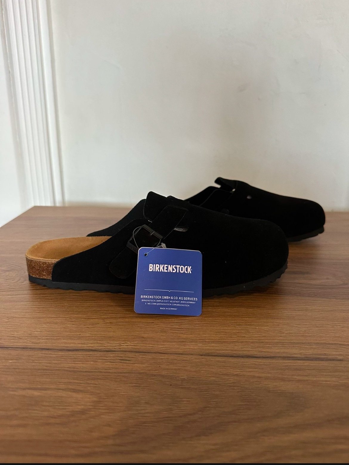 Birkenstock Boston Black Suede