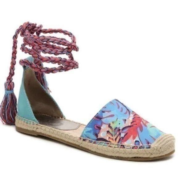 Circus by Sam Edelman Women's Lenora Canvas Espadrille Shoe Ankle Tie Size 8M