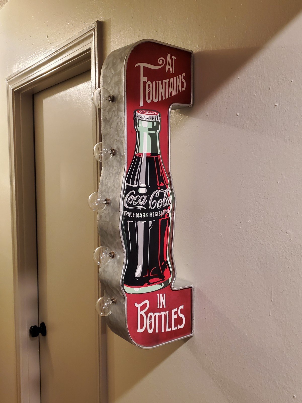 Large Metal Coca-Cola LED Retro Sign