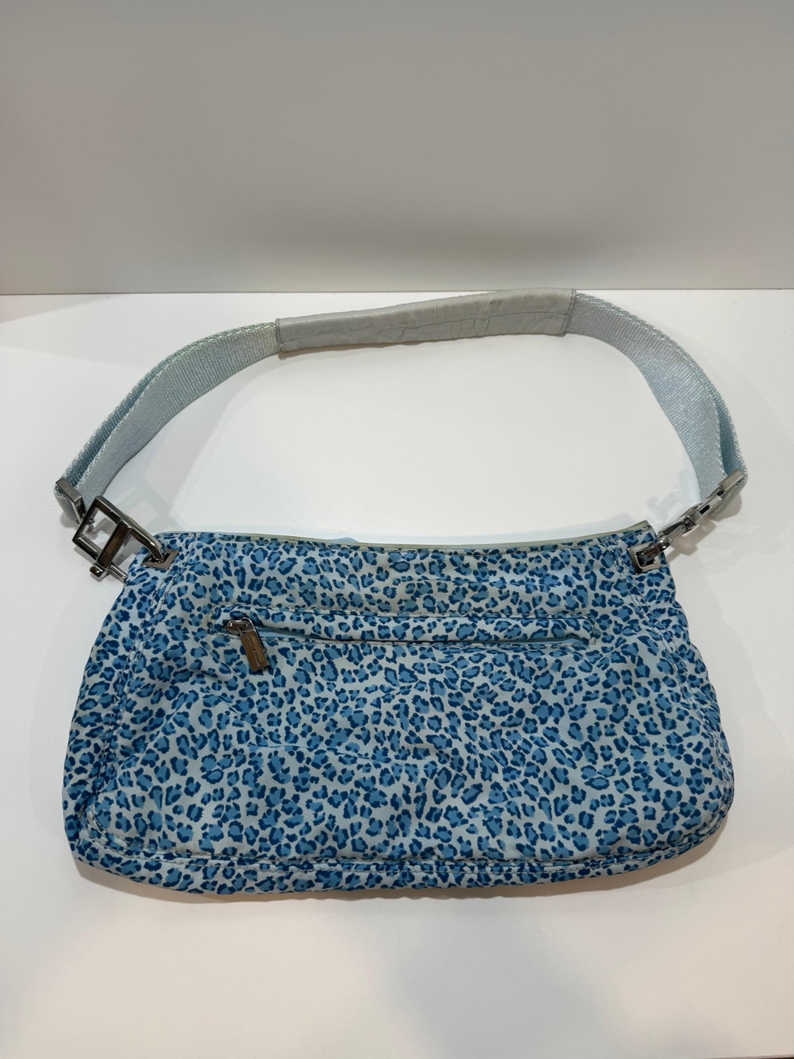 Vintage Bottega Veneta Blue Leopard Shoulder Bag