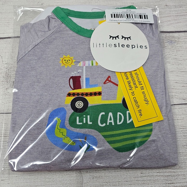 NIB Little Sleepies Fairway Fun Crescent Zippy Size 3-6 months