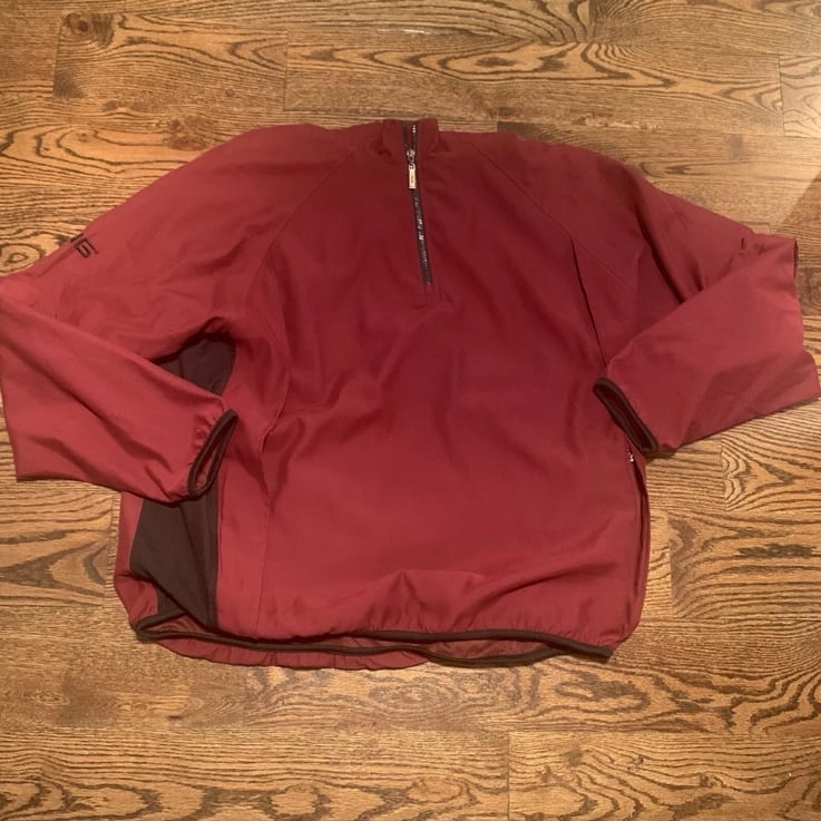 Ping Golf Jacket Pullover Windbreaker Removable Sleeves Pockets Red Size Large