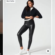 NWT Spanx Faux Leather Leggings size Medium in Black