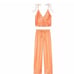 Victoria’s Secret Luxe Copper Leaf Satin Cami & Wide Leg Pajamas Set Size Small