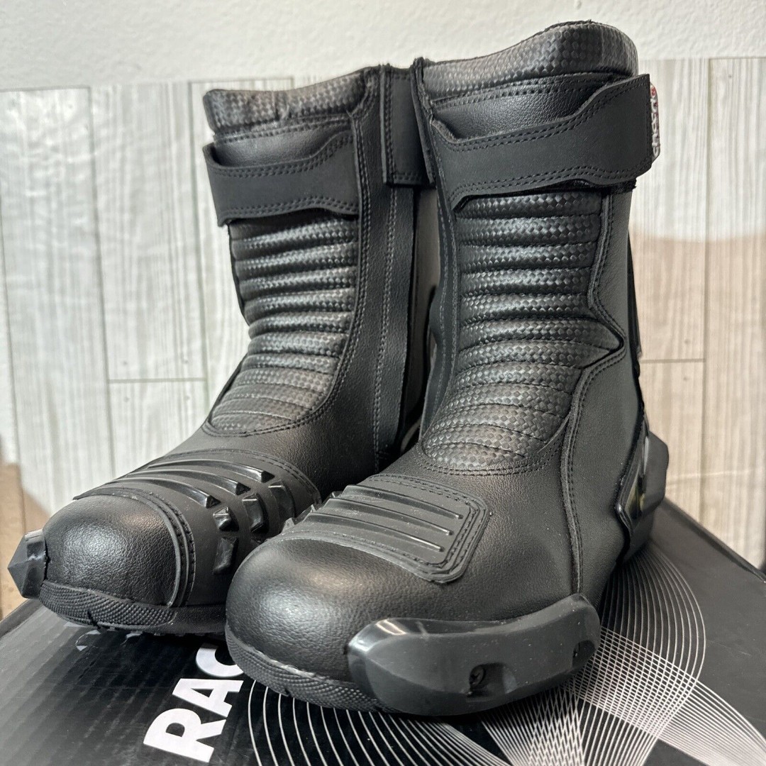 ChoCho Track Motorcycle Boots Leather Riding Waterproof Men's sz 9