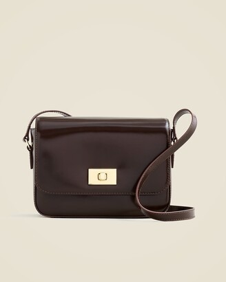 J.Crew Edie Crossbody Bag in Italian Leather in Cocoa Berry