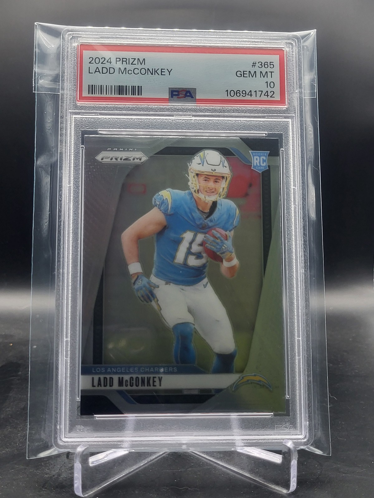 2024 Panini Prizm #365 Ladd McConkey Rookie RC Graded PSA Gem Mint 10