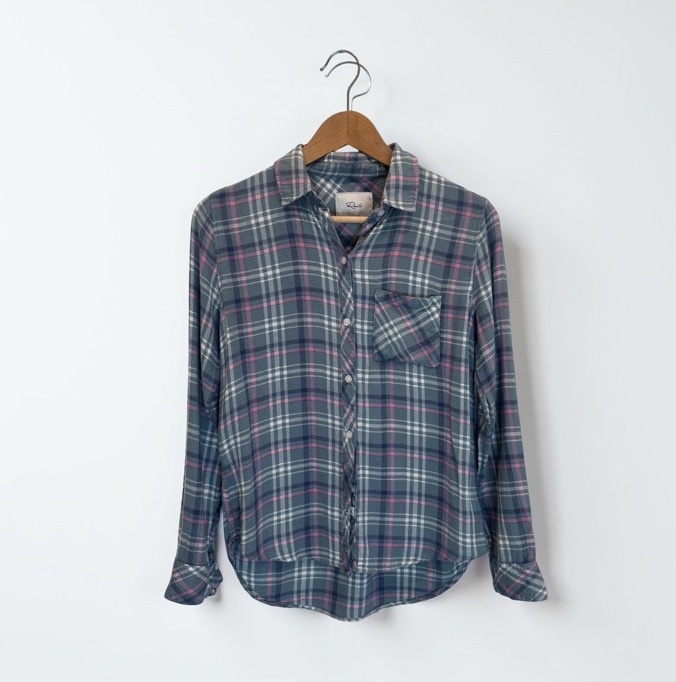Rails Pink and Blue Plaid Button Up Shirt Size XS