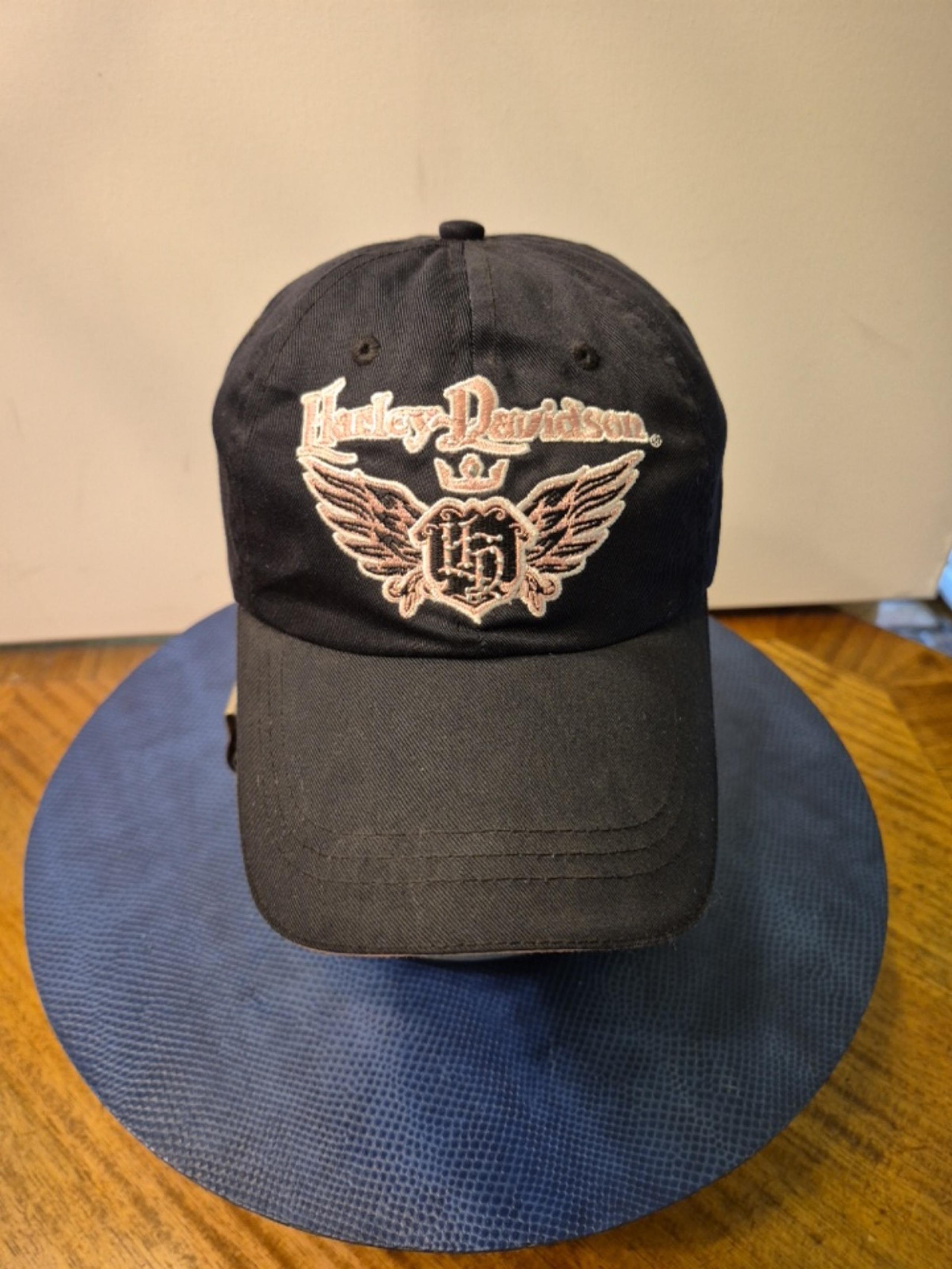 Harley Davidson Womens Strap-back ajustable Hat OSFM Black Pink White #630g
