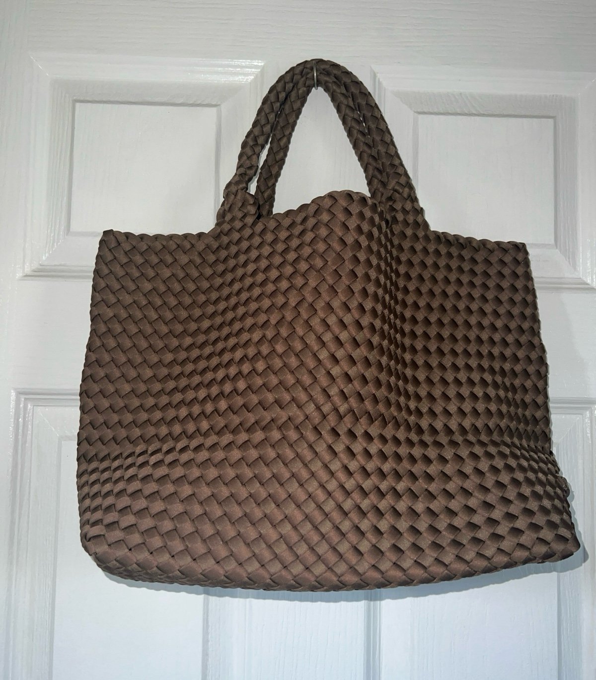 Naghedi Medium woven Neoprene Tote Brown