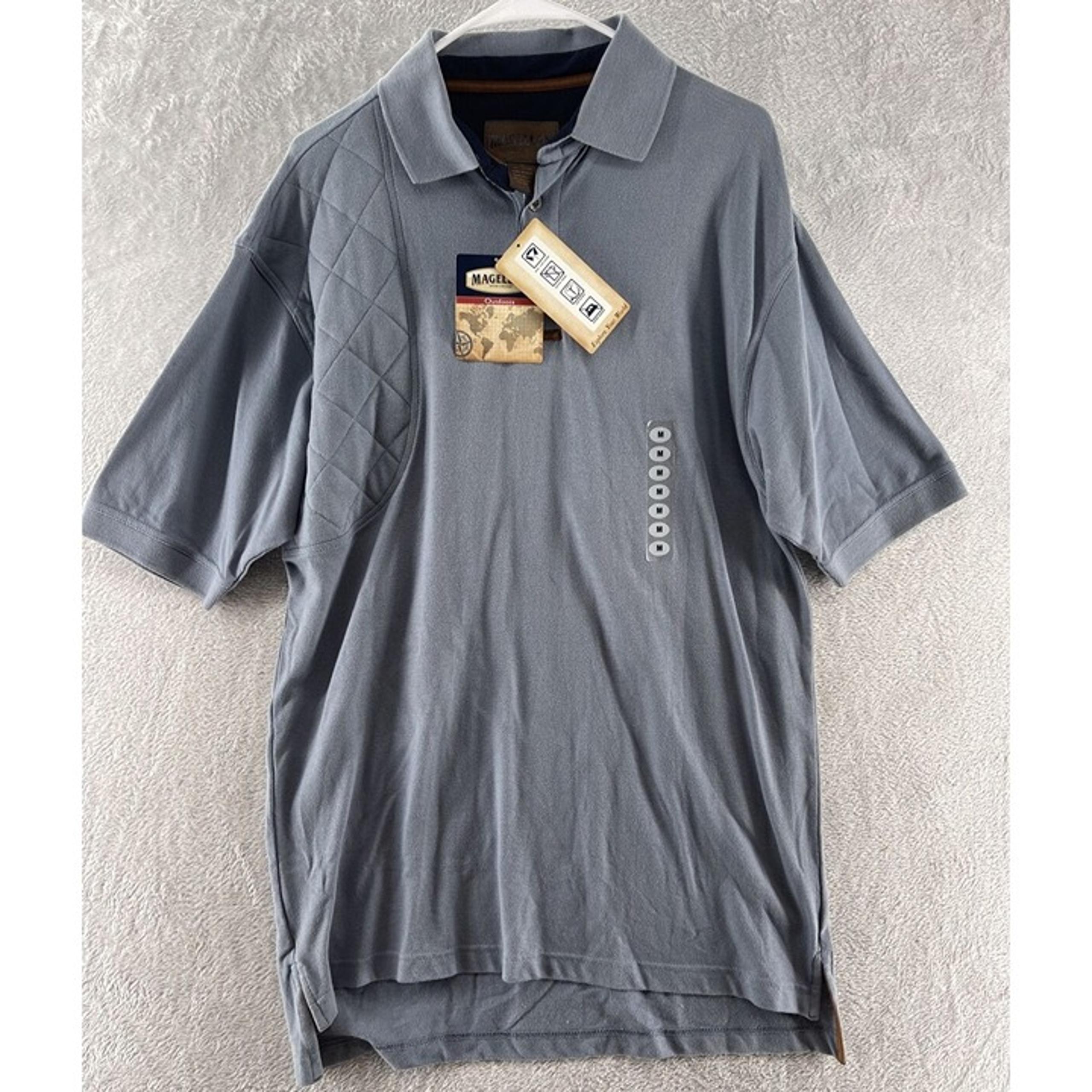 Magellan Sportswear Men Shirt M Outdoor Short Sleeve Polo Stretch Loose Fit