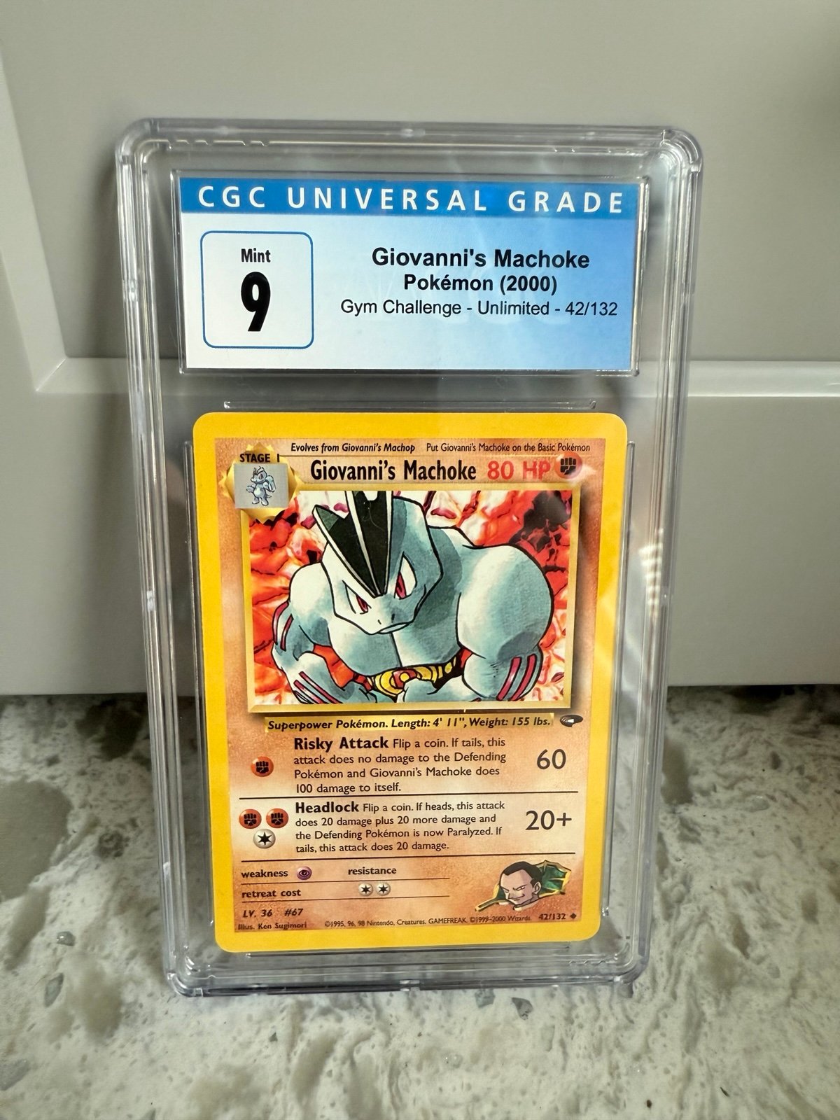 CGC 9 Giovanni’s Machoke 2000 Pokémon Gym Challenge Unlimited 42/132