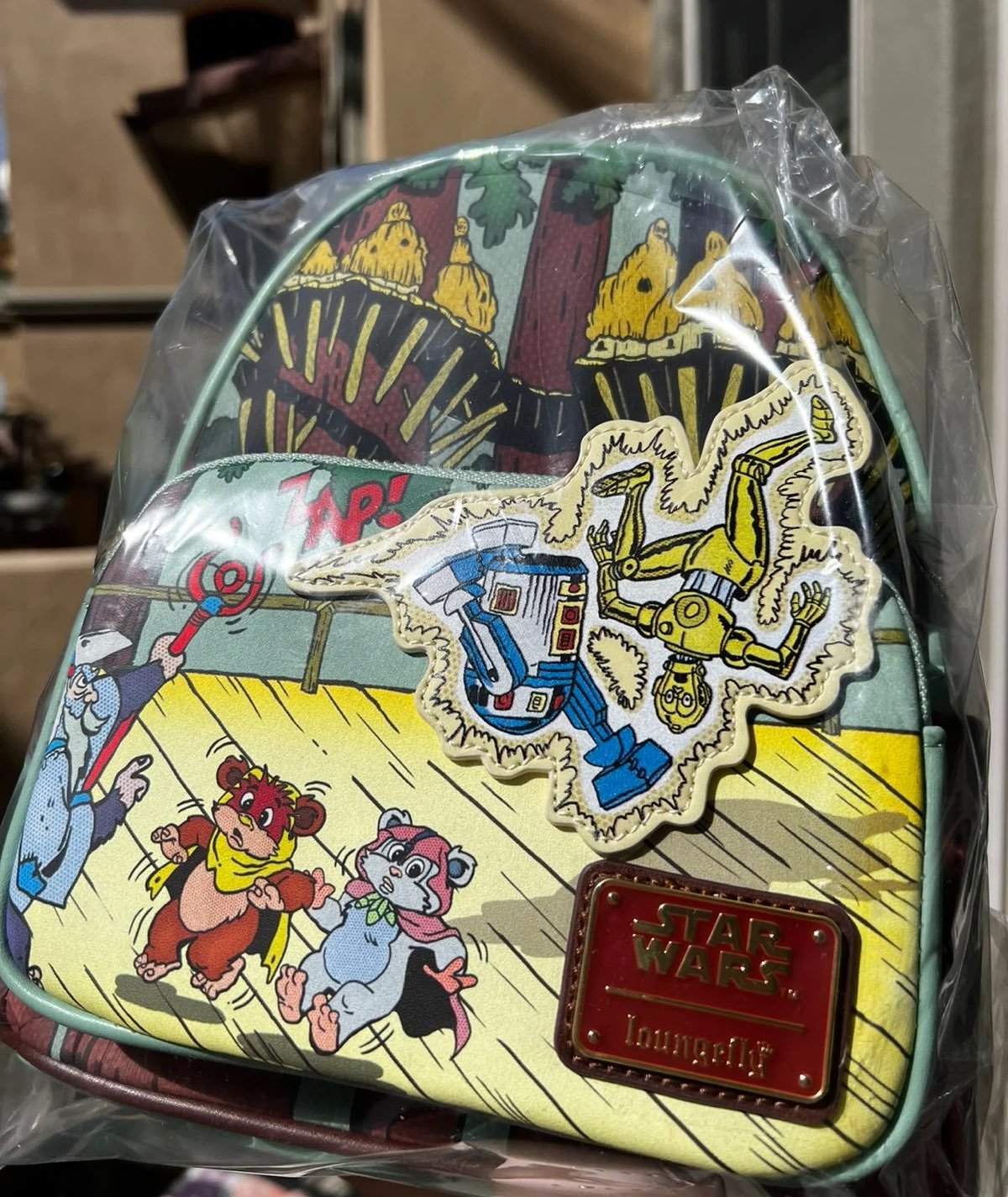 Star Wars Loungefly Ewok and Droid Glow in the Dark backpack