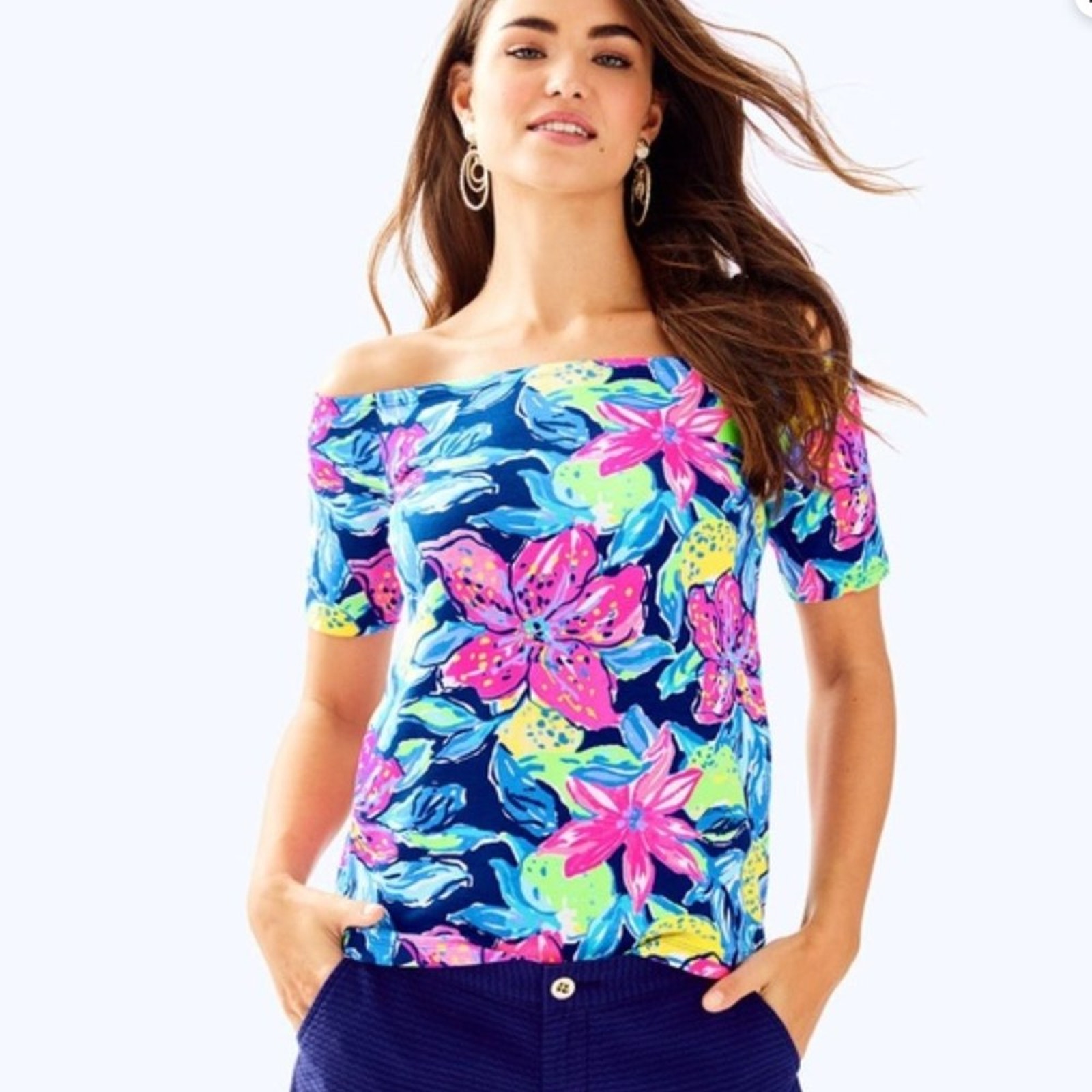 Lilly Pulitzer Keria off the Shoulder Top S