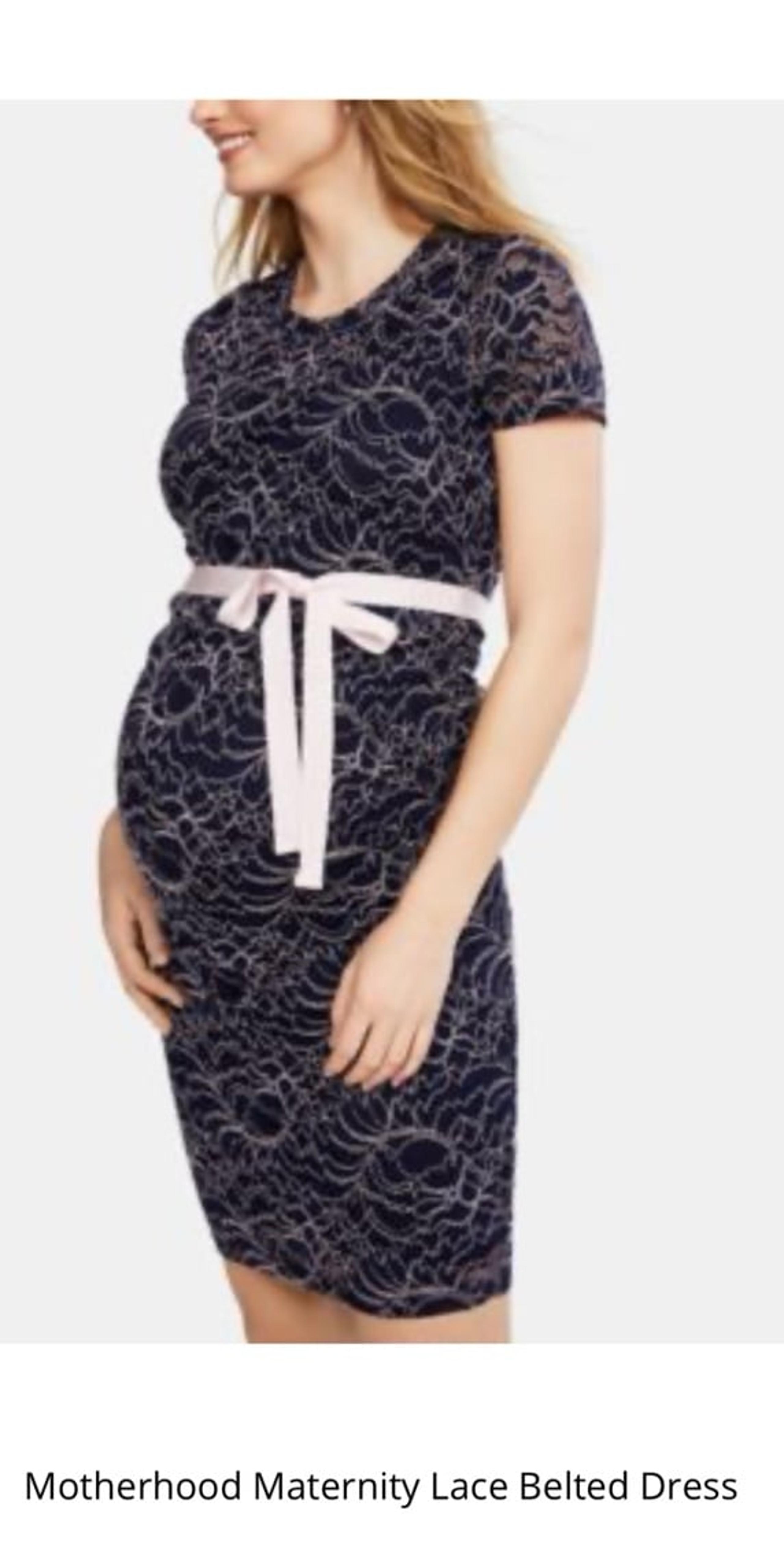 Motherhood Maternity lace belted dress