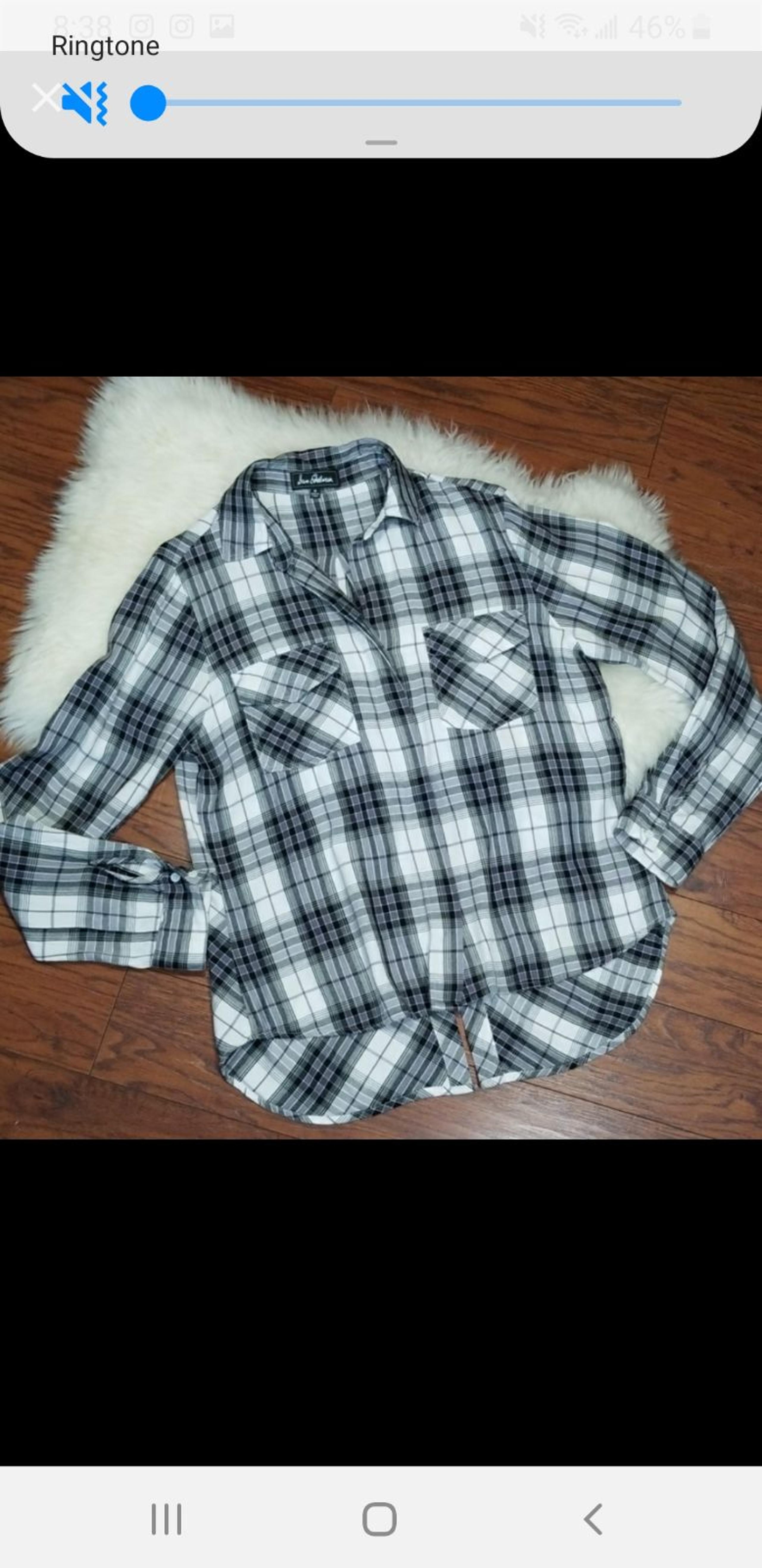 Sam Edelman Tuxedo Button Plaid Shirt