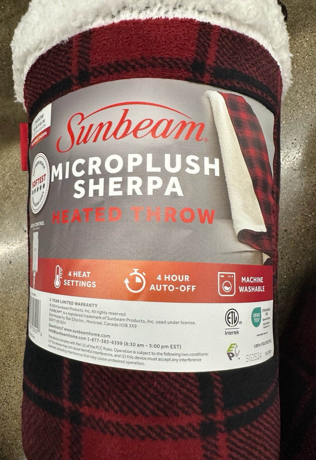Sunbeam MICROPLUSH SHERPA ROTE THROW