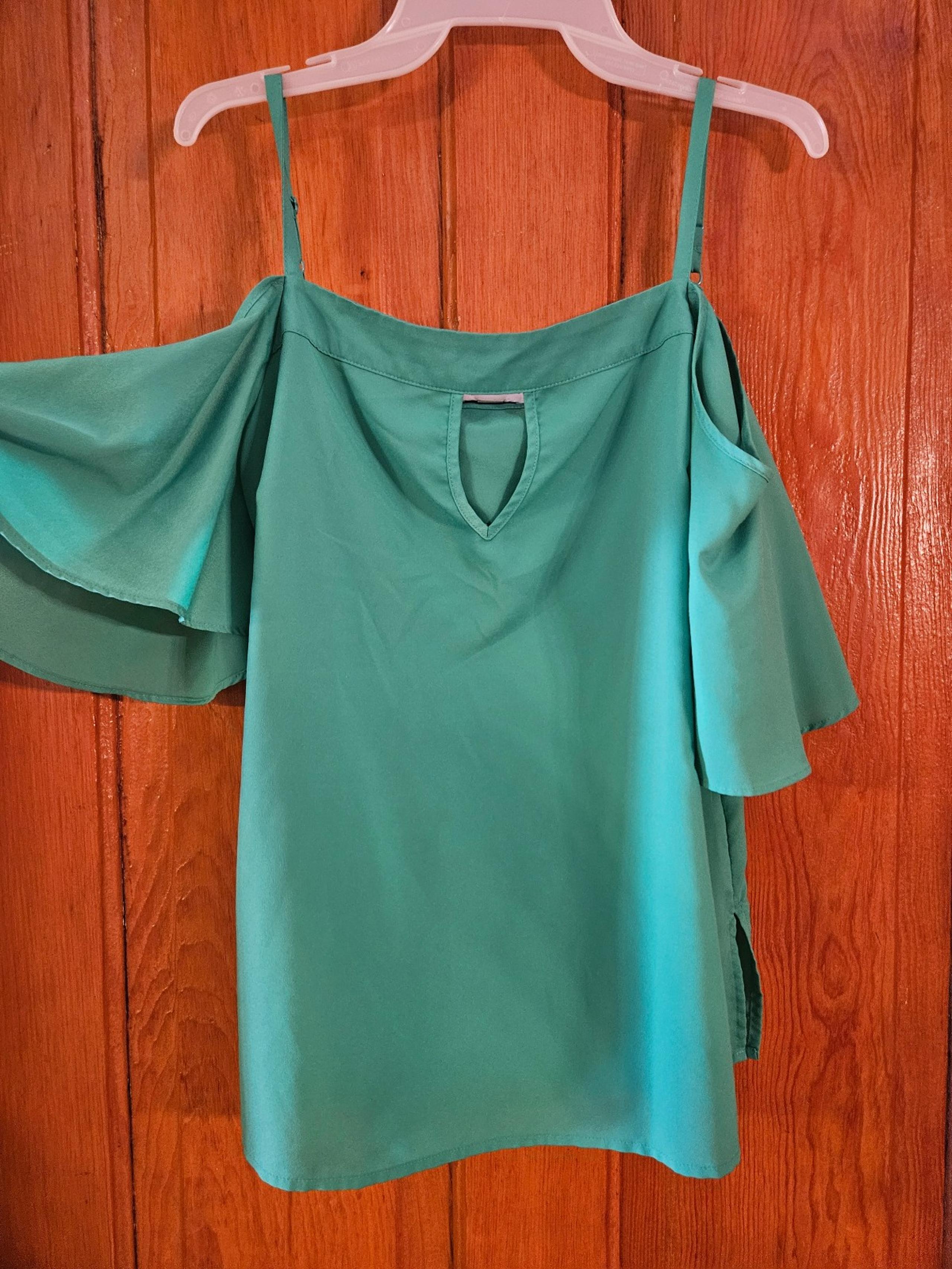 Green Off the Shoulder Blouse