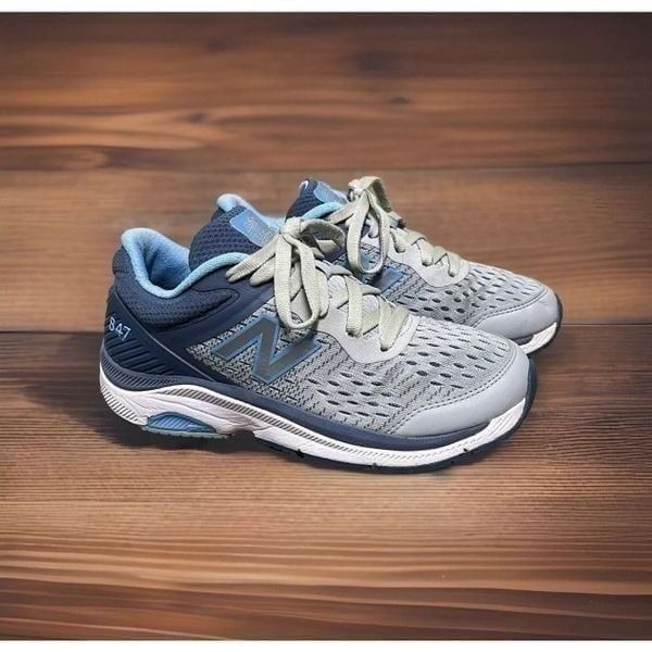 New Balance 847V4 WW847LG4 Women's Gray / Blue Walking Shoes Size 6.5B