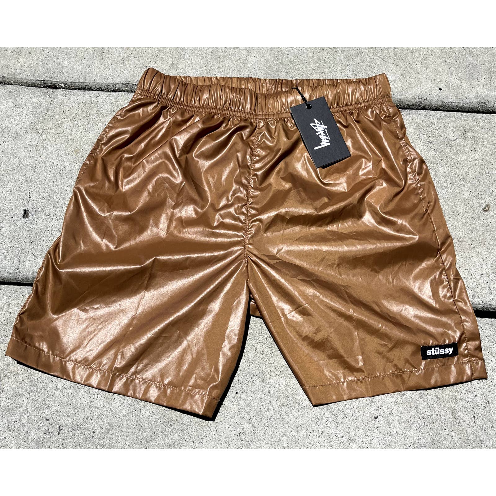 Stussy Langley Shiny Short Tan Women