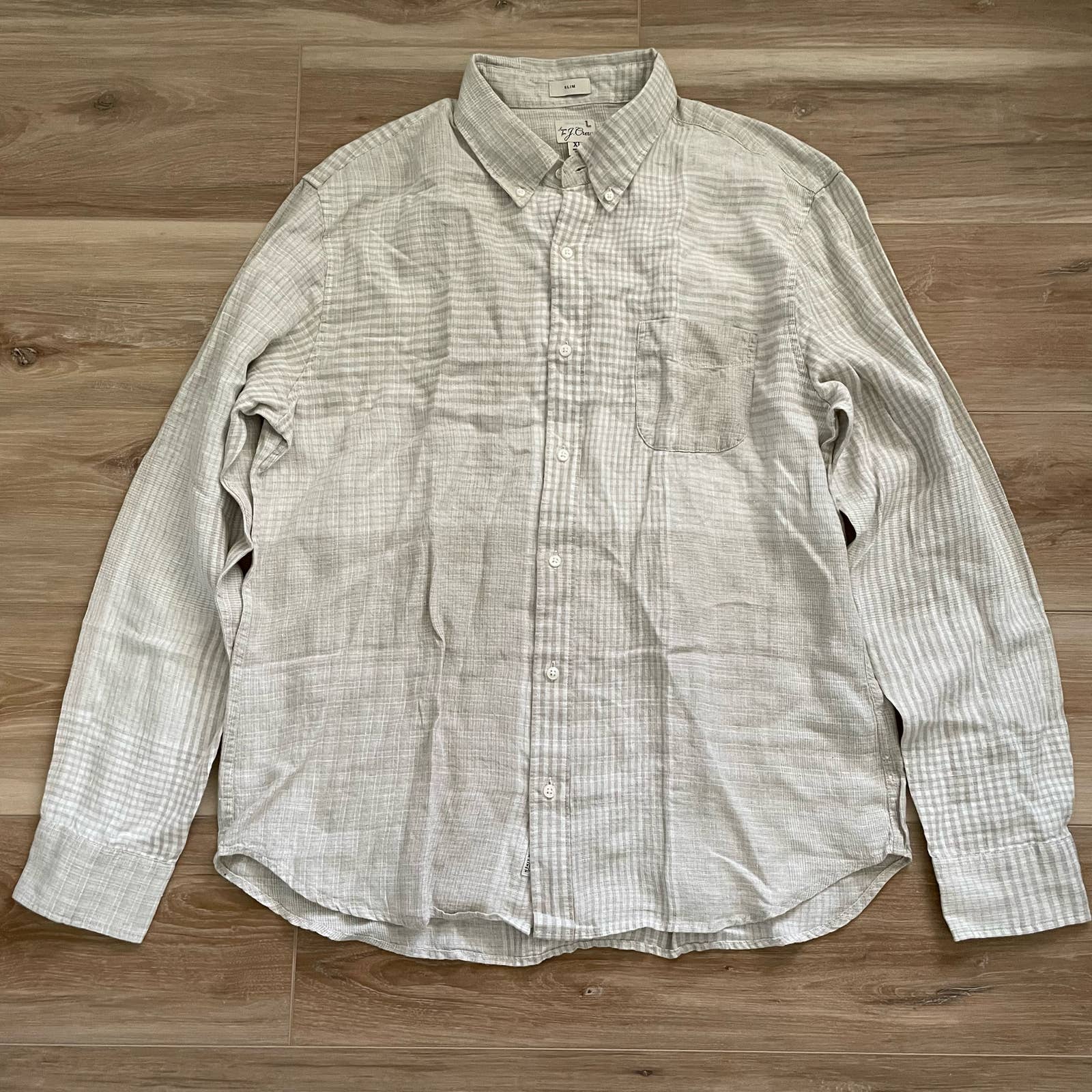NWT J. Crew Slim Baird McNutt Irish linen shirt BE558 XL