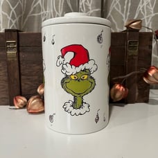GRINCH XMAS CHRISTMAS HOLIDAY CERAMIC HOME DECOR KITCHEN CANISTER NEW