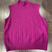 St. John Collection Knit Openwork Mock Turtleneck Top Sleeveless Size Small