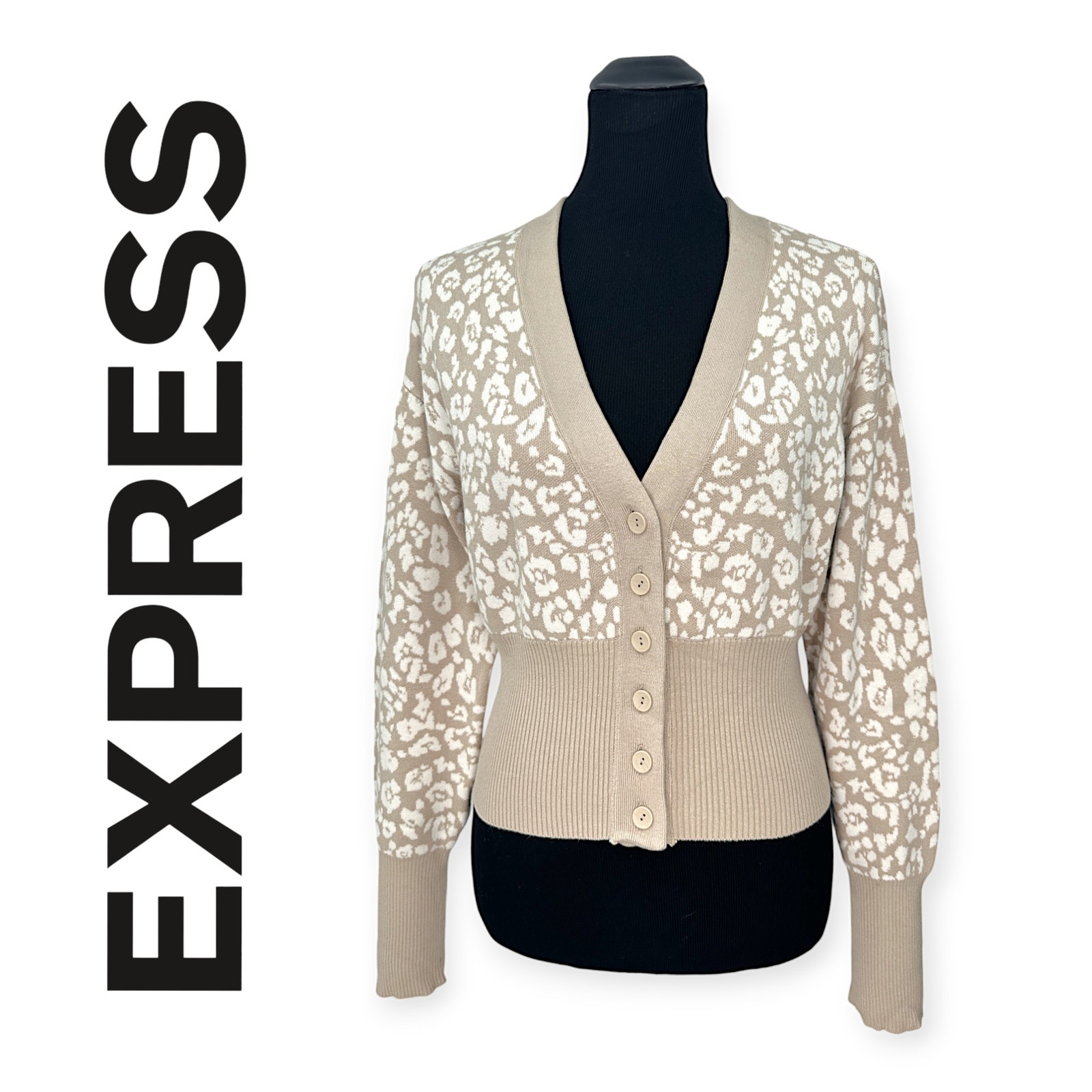 Express leopard print cardigan deals