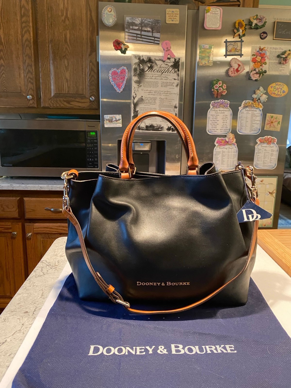 DB Black Barlow Florentine Leather Satchel Shoulderbag Tote & DB Dust Cover