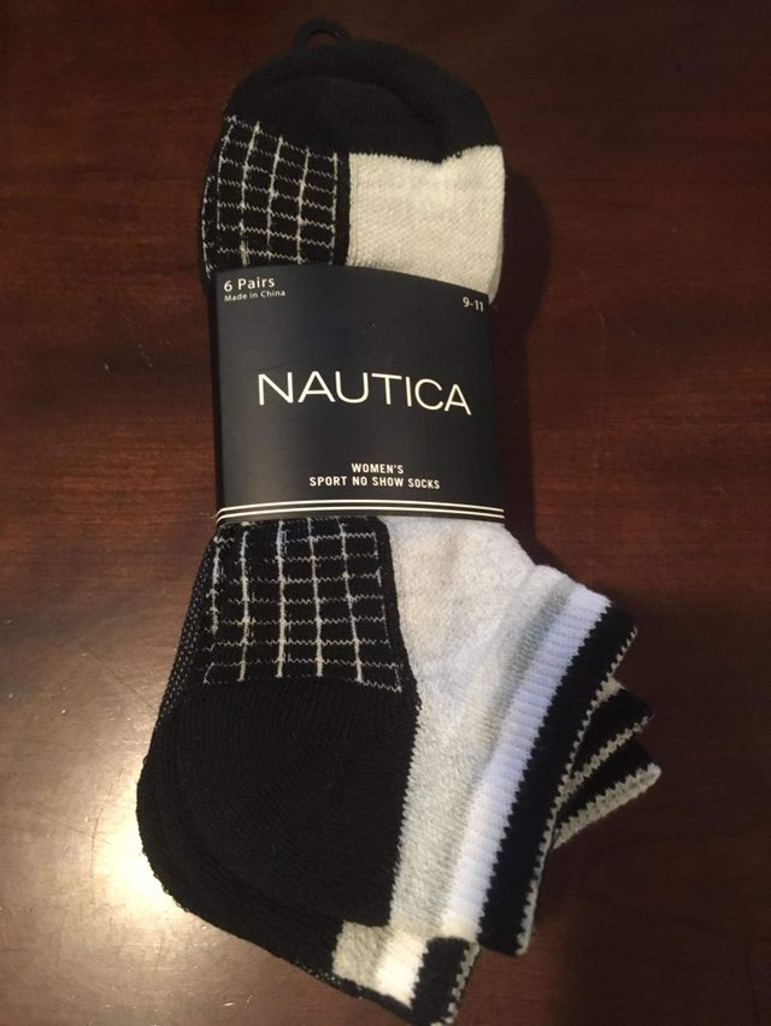NEW 6 Pair Nautica Sport No Show Socks