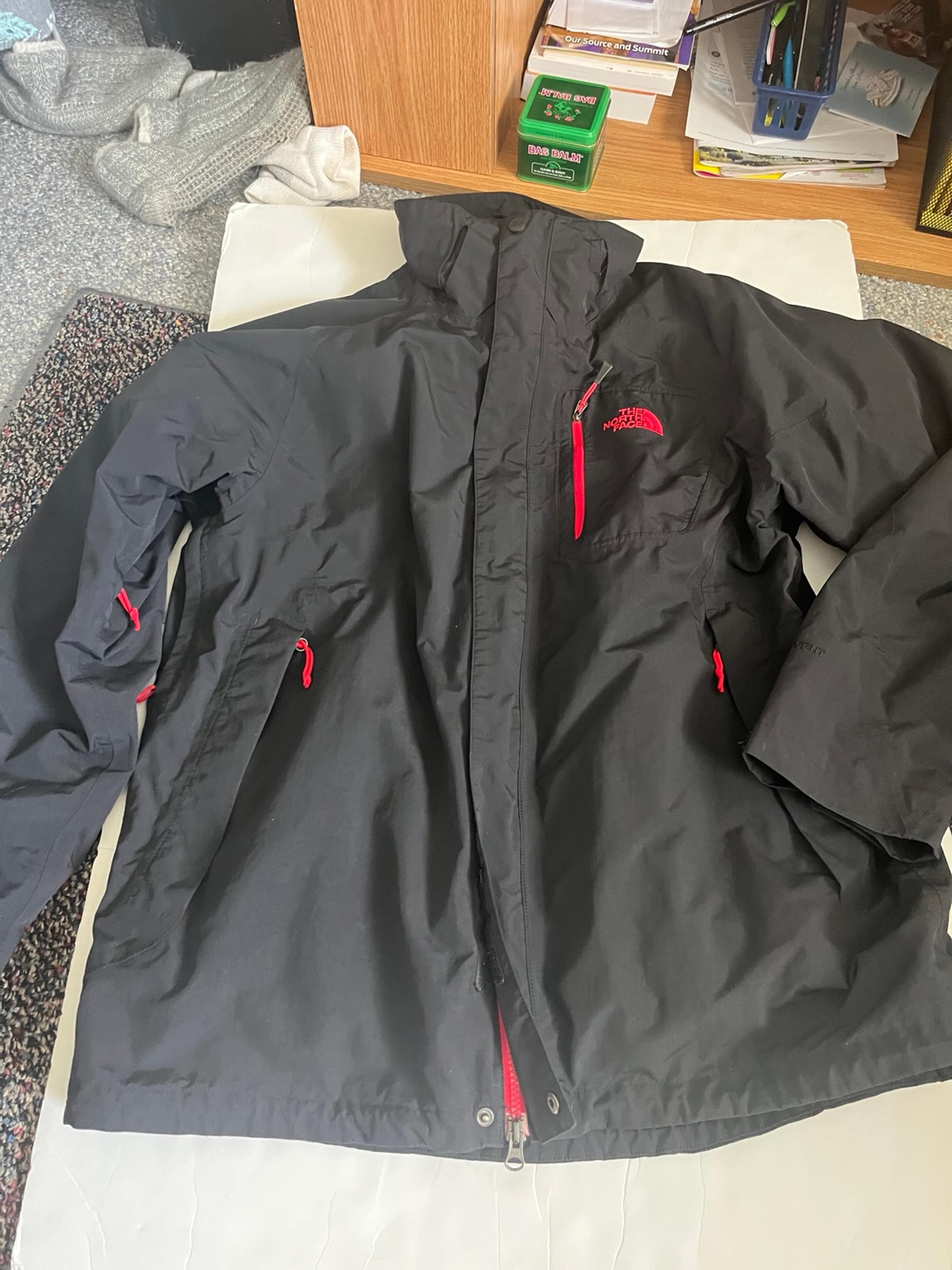 The north face double layer red black Jacket coat large