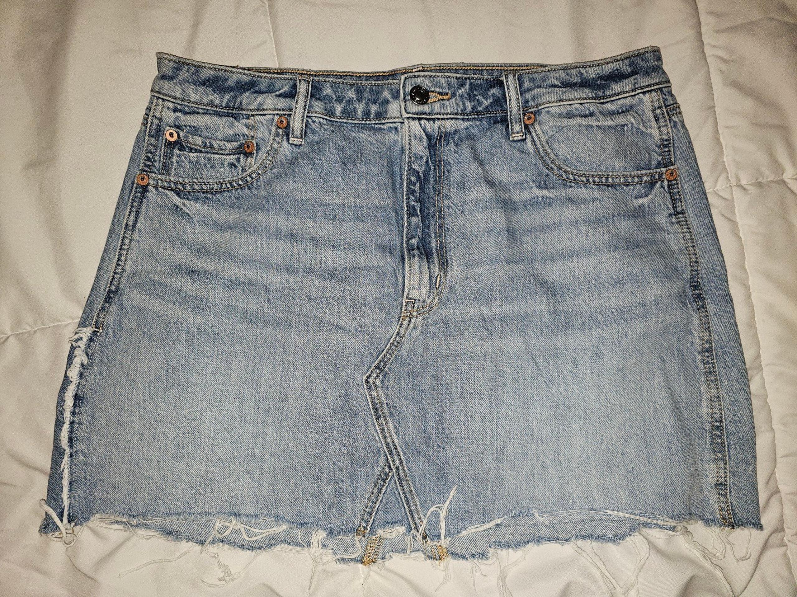 American Eagle Super Hi-Rise A line denim skirt