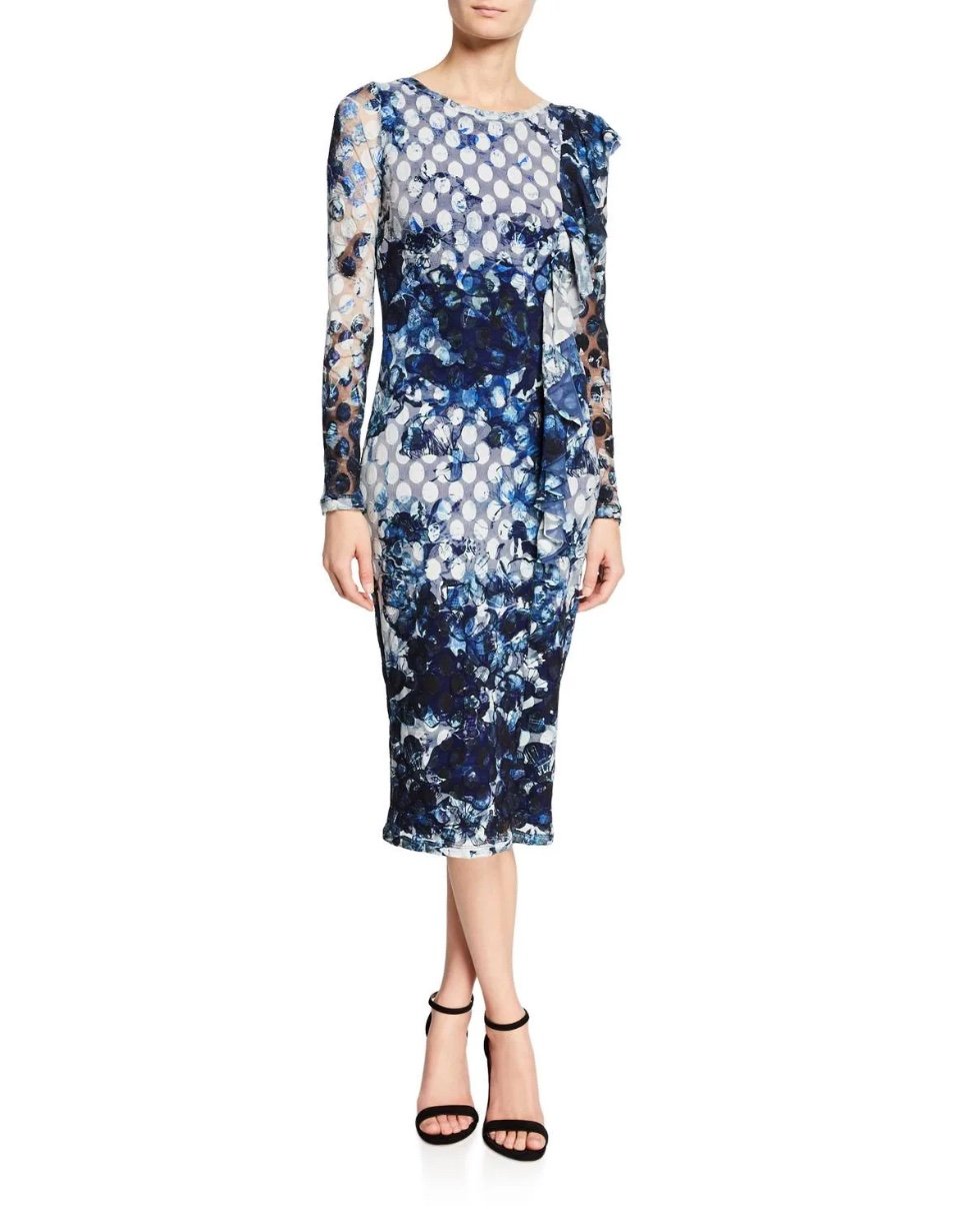 Fuzzi By Jean Paul Gaultier Abstract Dot Ruffle Dress XS