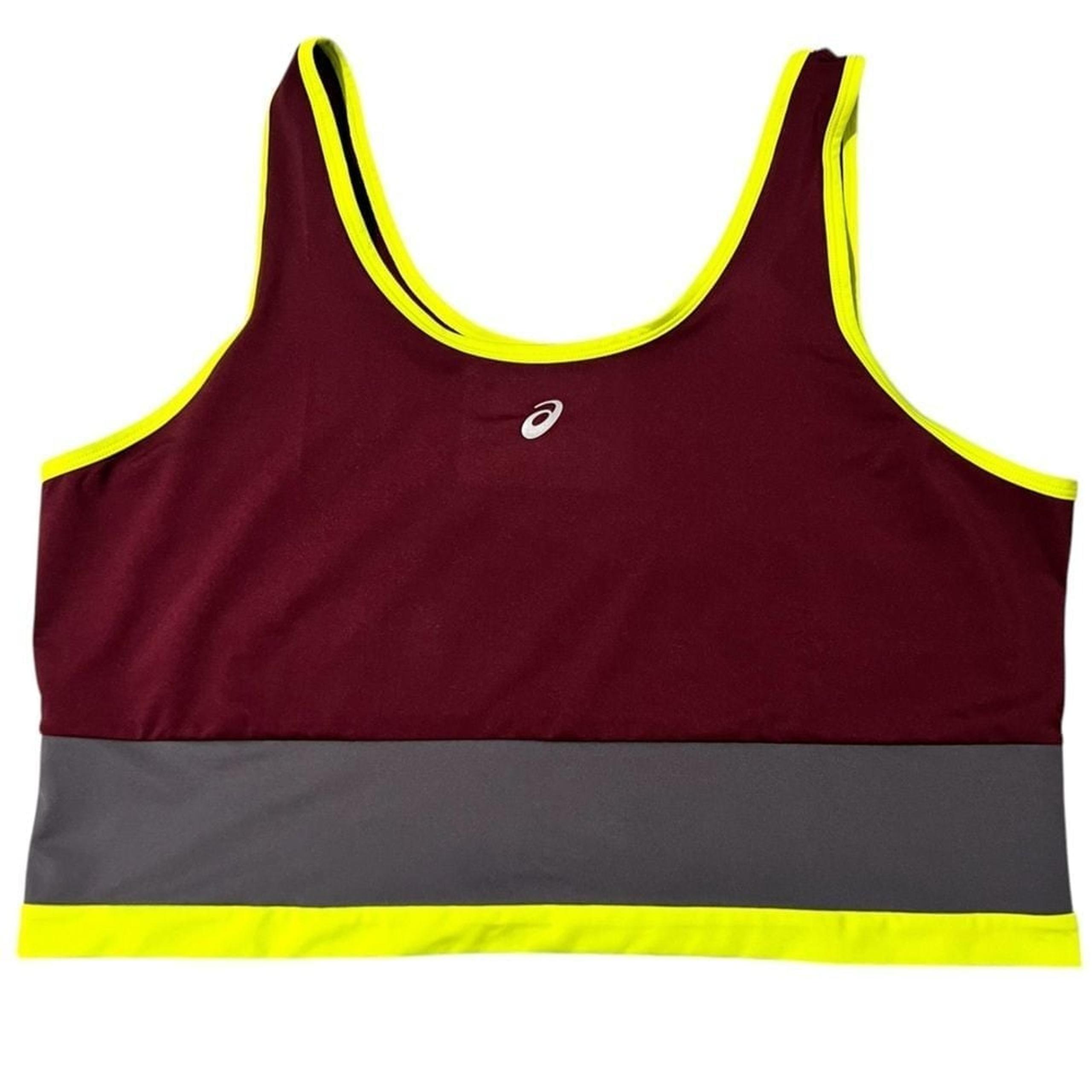ASICS Women's new strong repurposed tank top workout athletic burgundy size XL