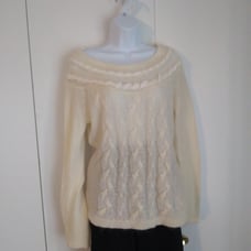 Anne Klein women's ivory mohair/wool blend sweater size Large