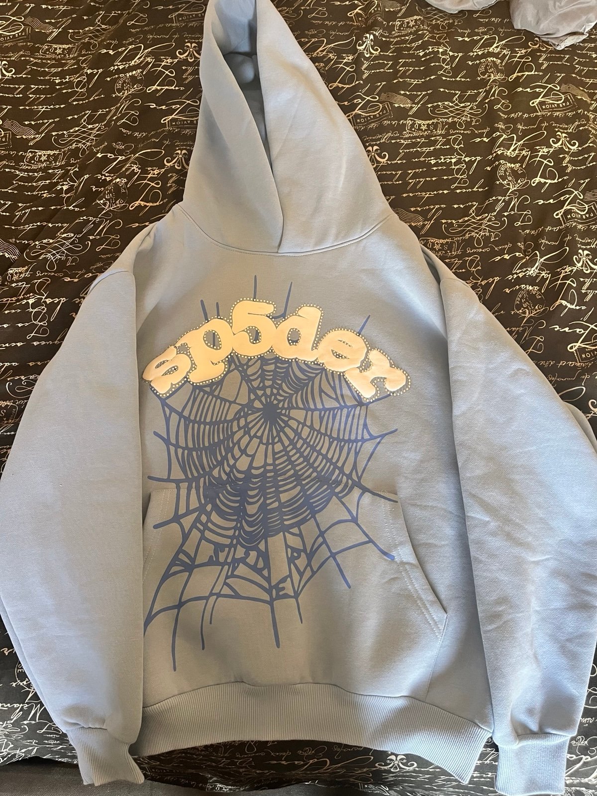 BRAND NEW * Sp5der Sky Blue Hoodie