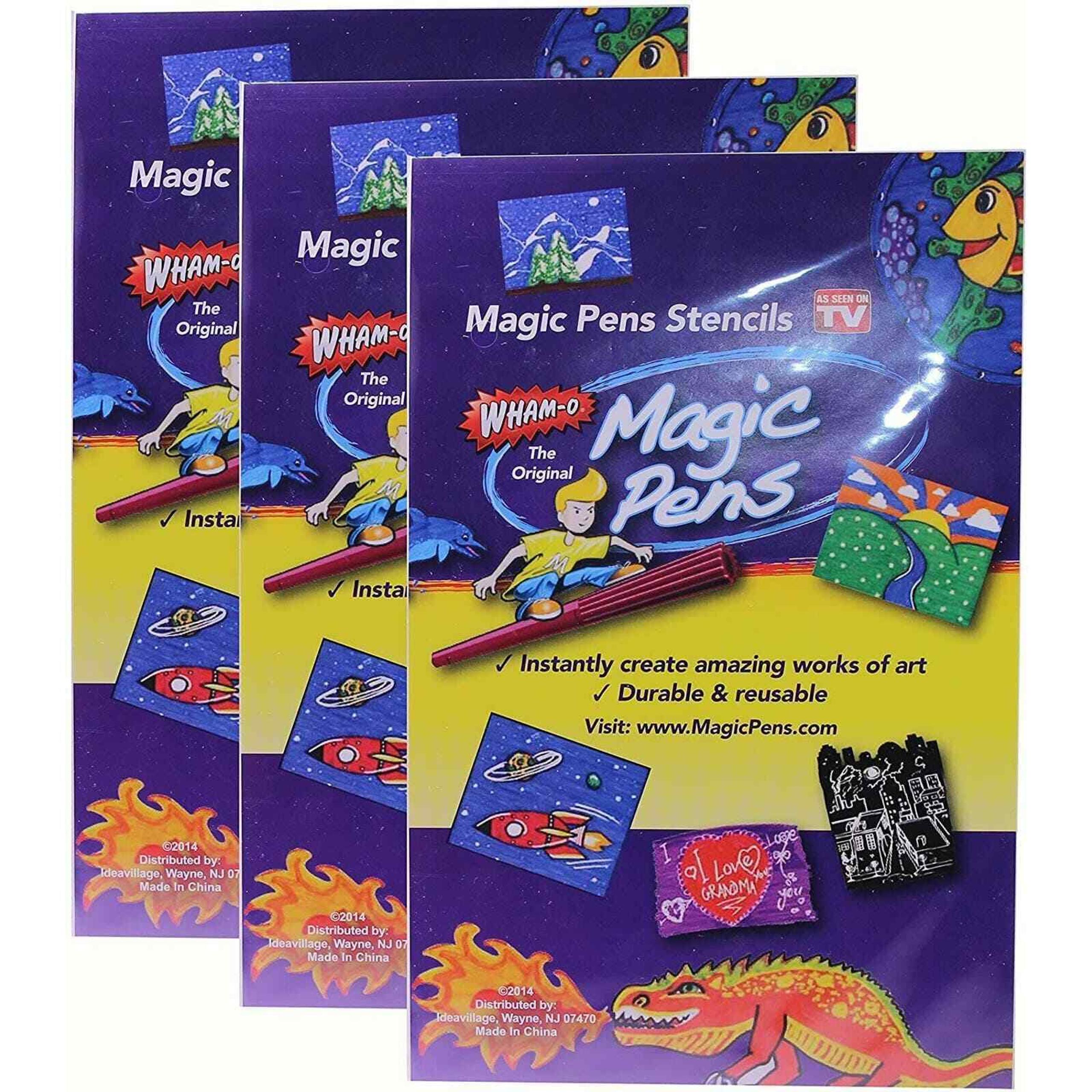 3 Pack WHAM-O The Original Magic Pens And Stencils Durable and Reusable NEW