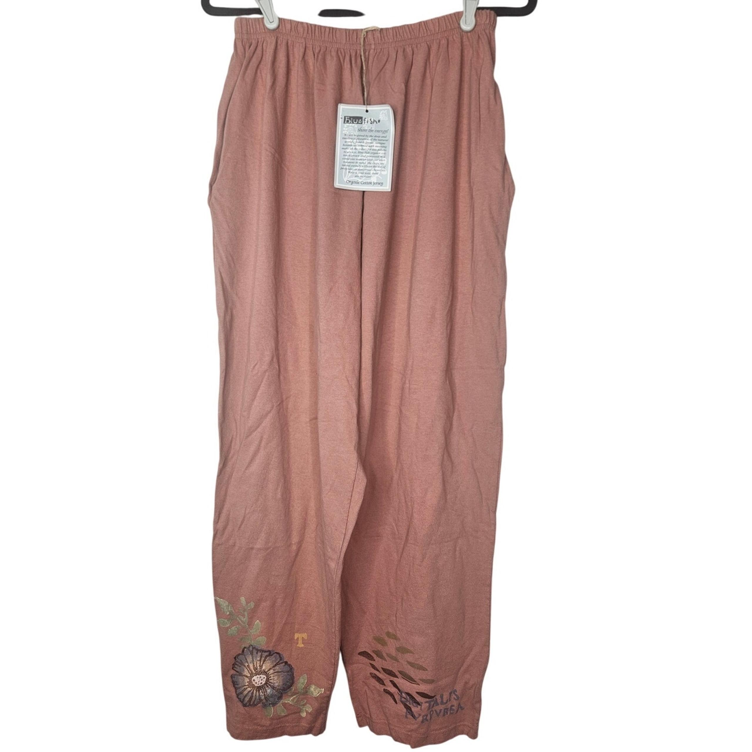 NEW Blue Fish 2 Dusty Pink Organic Cotton Pant Lagenlook Art to Wear Boho Casual