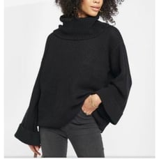Show Me Your Mumu Hicks Sweater Black Waffle Knit Size M Turtleneck Boho EUC